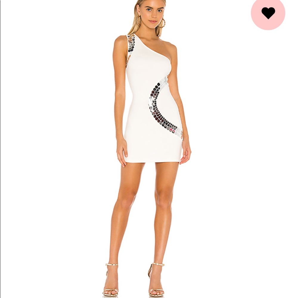 White sequin dress superdown revolve